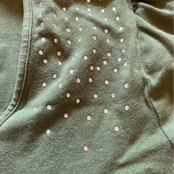 LA Blues Green with Rhinestone Short Sleeve Women’s Plus Top - Picture 2 of 4